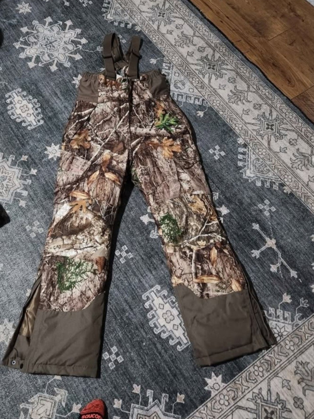 Magellan Outdoors Brown & Green Camouflage Bib Overalls